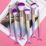 6 Pieces Mermaid Makeup Brush Set Lovely Makeup Brush Kit for Girls Portable Beauty Cosmetic Tools Women Cosmetic Concealer Brush