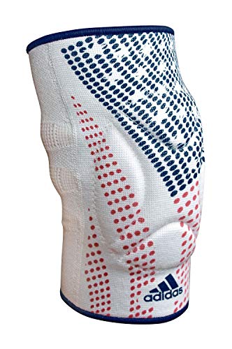 adidas Men's Wrestling Reversible Knee Pad (Small, White/Flag)