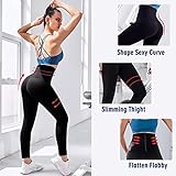 KUMAYES Sauna Leggings for Women Sweat Pants High Waist Compression Slimming Hot Thermo Workout Training Capris Body Shaper (Black, 3X-Large)