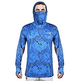 KastKing UPF 50 Fishing Hoodie Shirt for Men and Women, Long Sleeve Fishing Hiking Shirt, Breathable Moisture Wicking, BP,L