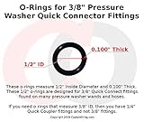 Captain O-Ring - Power Pressure Washer O-Rings for 3/8" Quick Coupler, High Temperature Viton FKM (10 Pack) [1/2" o-Rings to fit 3/8" QC Fittings]