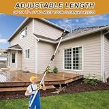 Gutter Cleaning Tools,12FT Gutter Cleaner Tool From The Ground Telescoping Reach Gutter Cleaning Pole for Garden Hose Attachment