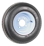 eCustomrim 2-Pack Trailer Tires On Rims 4.80-8 480-8 4.80 X 8 8 in. Load Range B 4 Lug Bolt Wheel White - 2 Year Warranty w/Free Roadside