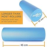 Maximo Fitness Foam Roller - 18" x 6" High Density Exercise Roller for Trigger Point Self Massage, Muscle and Back Roller for Fitness, Physical Therapy, Yoga and Pilates, Gym Equipment, Blue