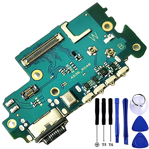 Galaxy A53 5G USB Charging Port Flex Cable Replacement SM-A536U Type C Charger Dock Board Flex Cable Connector for Samsung A53 5G A536 Port Flex Cable Repair Part with Tools