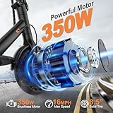 Electric Scooter, Powerful 350W Motor, Max 12/19/21Miles Long Range, Top Speed 16/19 MPH, 8.5" Solid Tires, Cruise Control, E Scooter for Adults and Teens (350W-Orange-12Miles)