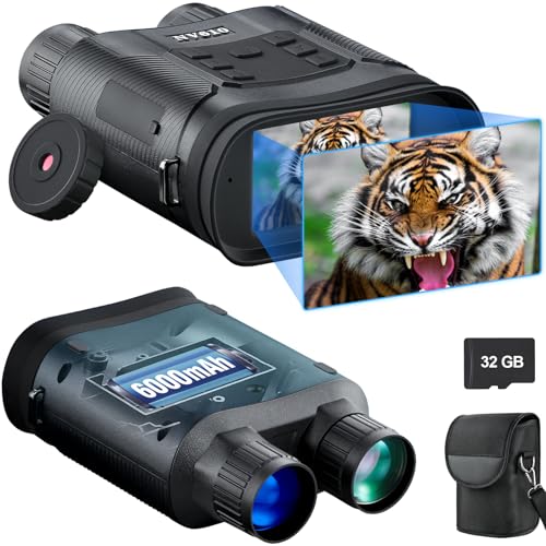 Nightiger Night Vision Binoculars High Resolution 6x5 Excellent Color Optics Built-in 6000mAh Rechargeable Batteries HD Night Vision Goggles with Camera Night Vision Monocular Telescope Binoculars