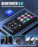 128GB MP3 Player with Bluetooth - Portable Mp3 Music Player with HiFi Speaker, 2.4" Screen MP3 Player with Voice Recorder, FM Radio, Touch Buttons,Support up to 256GB SD Card (Black)