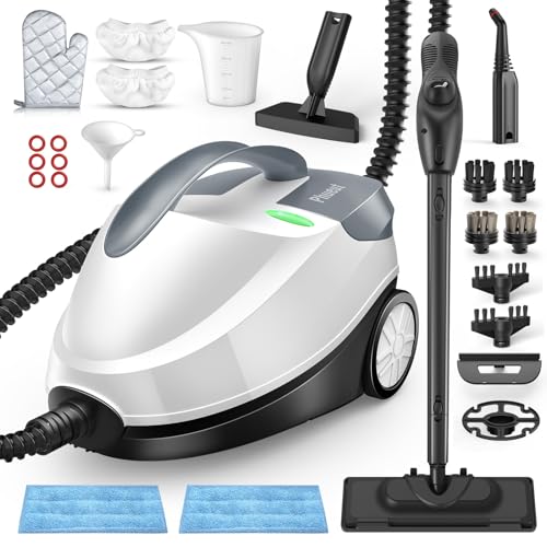 Steam Cleaner with 28 Accessories for Home, 1800W Powerful Multipurpose Steam Mop with 1.5L Tank for Floor Cleaning, Chemical-Free Heavy Duty Steamer for Cleaning Floors, Couch, Tile, Grout and Car