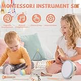 Toddler Musical Instruments Set - Montessori Toys Wooden Percussion Baby Drum Xylophone Maracas Set, Sensory Toys for 18 Month Old, 2 3 4 Year Old Girl Boy Birthday Gifts Easter Basket Stuffers