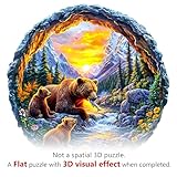 KAAYEE Wooden Puzzles for Adults Visual 3D Bear Family Wooden Jigsaw Puzzles for Adults 290 Pieces Animal Wood Puzzle Gifts for Adults and Kids Bear Puzzles(13.4 * 13.4in)