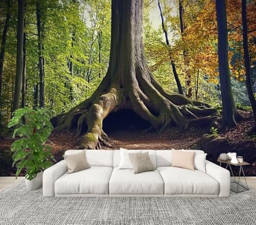 Modern Peel and Stick Wall Mural Wallpaper Majestic Roots Nature Self Adhesive Removable Wall Stickers for Living Room Bedroom TV Background 100"x144"