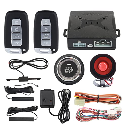 EASYGUARD EC003K-NS PKE Passive Keyless Entry Car Keyless Entry Security Alarm System Kit Remote Engine Starter Shock Sensor