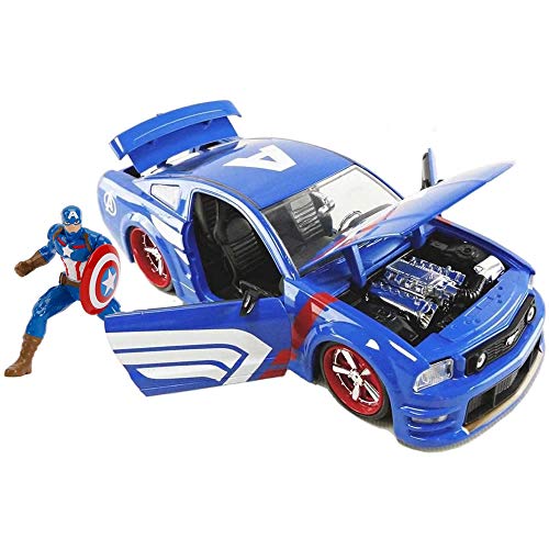 Jada 1:24 Diecast 2006 Ford Mustang GT with Captain America Figure