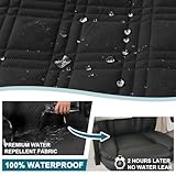 Turquoize Waterproof Office Chair Cover with Armrest Covers Black Computer Desk Chair Cover Quilted Office Chair Protector with Arms Office Chair Seat Cover Slipcover with Anti-Slip Buckle, Black