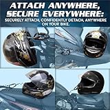 BigPantha Motorcycle Helmet Lock & Security Cable - Black Carabiner Combination Lock Secures Your Helmet, Jacket, Gloves, or Bag - Helmet Lock with Free Carry Pouch & a Small Flashlight