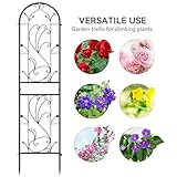 YITAHOME 4 Pack 87x20in Garden Arch Trellises, Black Metal Coated Trellis for Climbing Plants Outdoor, Roses, Vegetables, Vines, Cucumbers