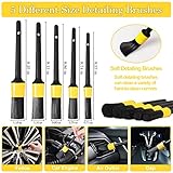 27Pcs Car Detailing Kit, Car Detailing Brush Set, Auto Detailing Drill Brush Set, Car Detailing Brushes, Car Wash Kit, Car Accessories, Car Cleaning Tools Kit for Interior, Exterior, Wheels