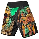 Desantiago - Aztec Skull Warrior Men's Shorts Print 3D Never Fade Compression Shorts, All in Motion Shorts (2XL)