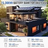 ECO-WORTHY 4680Watt 21.5KWH 48V Off Grid Solar System Complete Kit Pro for Home Shed with 15KWH Lifepo4 Battery（6pcs 48V 50AH Lifepo4）,Solar Panels for Homes with Solar Mount MPPT Hybrid Inverter