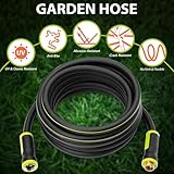 HoseTough Heavy Duty Garden Hose 100ft x 5/8” – Durable Water Hose, Leak-Proof, Lightweight Hybrid Hose with Swivel Handle & 10 Function Spray Nozzle – Flexible Outdoor Hose, Kink Free