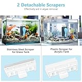 fishkeeper Aquarium Magnetic Glass Cleaner, Fish Tank Algae Magnet Cleaning Tool with Algae Scraper for Glass Aquariums Tank, Floating Scrubber Brush, 2 Detachable Scrapers, Large