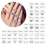 ONESING 154 Pcs Knuckle Rings for Women, Vintage Knuckle Rings Set, Stackable Finger Rings Set Bohemian Retro Vintage Jewelry Silver Rings Crystal Joint Rings Hollow Carved Flowe