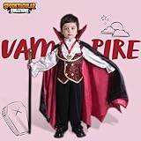 Spooktacular Creations Halloween Gothic Vampire Costume Deluxe Set for Boys, Kids Halloween Party Favors, Dress Up,Role Play and Cosplay-S(5-7yr)