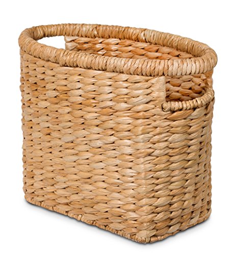 BIRDROCK HOME Sea Grass Storage Basket with Handles - Woven Sea Grass Decorative Rectangle Organizer Bin for Living Room, Bathroom, Home Decor - Suitable for Magazine, Book, Newspaper - Natural