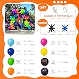 MOMOSHERO 175Pcs Neon Balloons Arch Garland Kit, Glow in the Dark Balloons (Rainbow Star Dot) for Back to 80s 90s DISCO Birthday Party Decorations, Fiesta, Let's Glow Party, Rock Roll Party Supplies