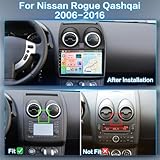 2+64GB Inefala for Nissan Rogue Sport Qashqai 2008-2013(Square Hazard Light Button) Android 13 Car Radio, 9 Inch Touchscreen Stereo Kit with Wireless CarPlay Android Auto WiFi FM/RDS GPS BT SWC