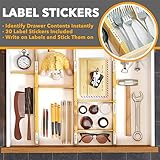 SpaceAid Bamboo Drawer Dividers with Inserts and Labels, Kitchen Adjustable Drawer Organizers, Expandable Organization for Home, Office, Dressers, 4 Dividers with 9 Inserts (17-22 in)