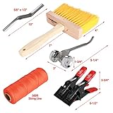 Goldblatt 12PC Masonry Hand Tool Set Organized in Tool Bag - Philadelphia/Pointing/Margin/Tuck Pointing Trowel, Skate Wheel Joint Raker, Convex Brick Jointer, String Line & Jag-clamp, Masonry Brush