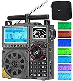 ZHIWHIS Shortwave Radio with SSB and Extra Antenna, AM FM CB LW AIR VHF UHF SW WB SSB Receiver, NOAA Weather/Antenna Tuner/APP Control/Bluetooth/20W Speaker/1600 Presets/Rechargeable Radios ZWS-C919