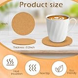 Jurtmy 120 Pcs Cork Coasters for Drinks, Absorbent Heat Resistant Round Coffee Coasters for Wine Glass, Mug, Coffee Cup Anti-Slip Drink Coasters for Home Office Bar