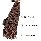 ZRQ 30 Inch Butterfly Locs Crochet Hair Brown Distressed Faux Locs 6 Packs Handmade Crochet Soft Locs Pre looped Boho Goddess Locs Natural Messy Butterfly Boho Loc (6 Packs,30#)