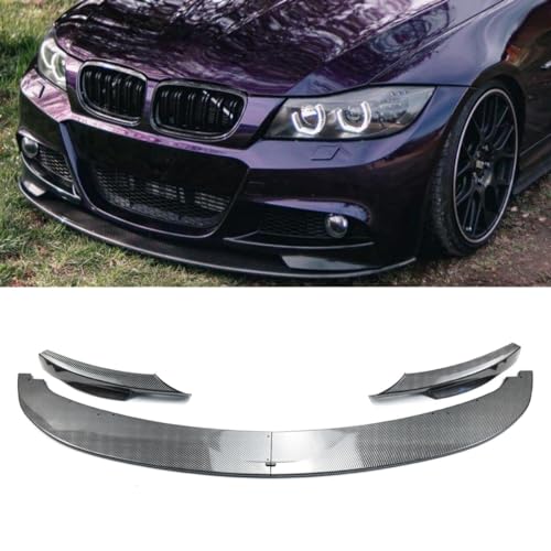 SKYYO Front Lip 4Pcs for BMW 3-Series E90 E91 M-Sport 325i 335i LCI 2009 2010 2011 2012 M Performance Style Front Bumper Lip Splitter Spoiler (Carbon Fiber Print)