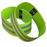 Reflective Ankle Bands (4 Bands/2 Pairs) | High Visibility and Safety for Jogging/Cycling/Walking etc | Work as Wristbands, Armband, Leg Straps | Accessories for Sports/Running Gear