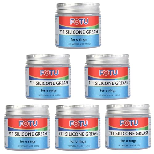 FOTU 711 Silicone Grease: General-Purpose Dielectric Paste & Waterproof High-Temperature Rubber Grease for O-Rings – Multi-Purpose Waterproof Dielectric Solution (6-Pack, 4 Oz)