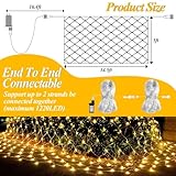 LitHome 610 LED 34.5ft x 5ft Outdoor Christmas Net Lights,Connectable Mesh Lights with 8 Modes,Waterproof Plug in Net Lights for Bushes, Garden, Backyard, Holiday, Christmas(Warm White)