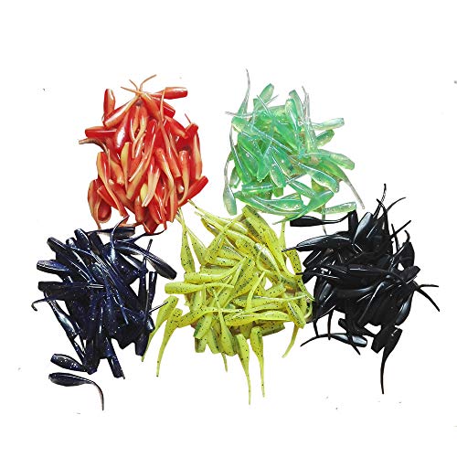East Rain Tadpole Soft Bait for Fishing Lures(PVC/1.97inch/0.04oz/250pcs of Package/5 Colors)