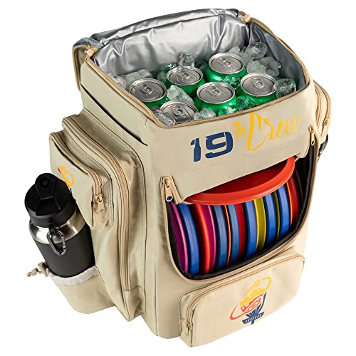 19thCrew Disc Golf Backpack with Cooler - Small Disc Golf Equipment Bag