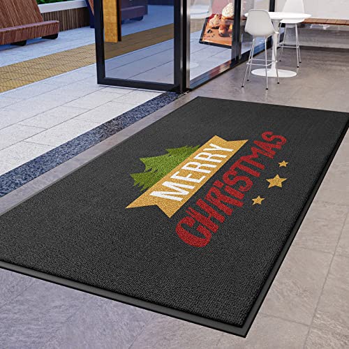 MAOVOT Custom Commercial Area Rugs Door Mat Absorbent Carpet Personalized Logo Text Entryway Rug with Non-Slip Rubber Backing Indoor Outdoor Doormat 3' x 5'