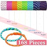 Remerry 168 Pcs Friendship Bracelets Rope in 8 Assorted Colors Adjustable Bracelets for Kids Neon Woven Rope for Girls and Boys Goody Bag Stuffers Party Favors(Neon Colors)