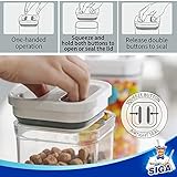 MR.SIGA 4 Pack Airtight Food Storage Container Set, BPA Free Kitchen Pantry Organization Canisters with One-handed Leak Proof Lids, 1L / 33.8oz, Medium, White