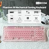 KiiBoom Phantom 98 Hot Swappable Crystal Gasket-Mounted Mechanical Keyboard, Triple Mode NKRO Gaming Keyboard with South-Facing RGB, Clear Keycaps, 8000mAh Battery for Win/Mac