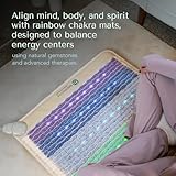 HealthyLine Rainbow Infrared Heating Pad - Full Body Heating Pad - Heat Therapy with Natural Chakra Stones and Healing Crystals - Anxiety Relief, Reiki, Chakra Healing - Meditation Mat 74" x 28"