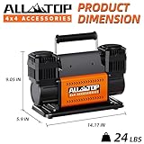 ALL-TOP Air Compressor Kit, Dual Cylinder 12V Portable Inflator 12.35 ft³/Min, Offroad Air Compressor Pump for Truck Tires, Heavy Duty Max 150 PSI for 4x4 Vehicle & RV