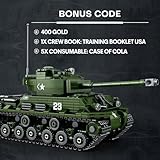 MISINI 77030 M4A3E8 Sherman Medium Tank Building Block Kit, World of Tanks Authorized Products, Comes with Tank World Game Item Exchange Card, 836 Pieces 1:30 Adult Building Block Tank Model Toy