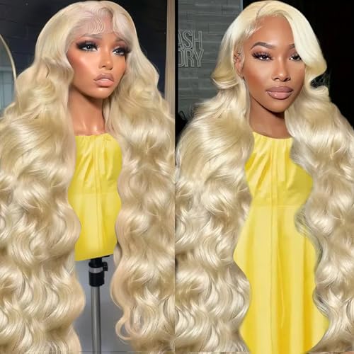 VASILIA 613 13x6 Lace Front Wig Human Hair Blonde Wig Human Hair 32 Inch Body Wave Lace Front Wigs Human Hair 613 HD Lace Frontal Wig Pre Plucked Human Hair Wig with Baby Hair